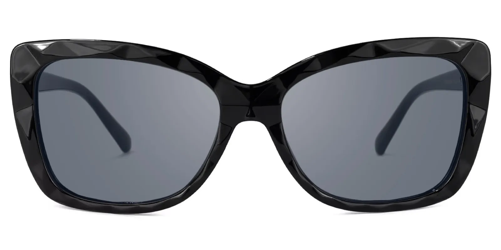 Letitia - Rectangle Black Sunglasses sold by Vooglam