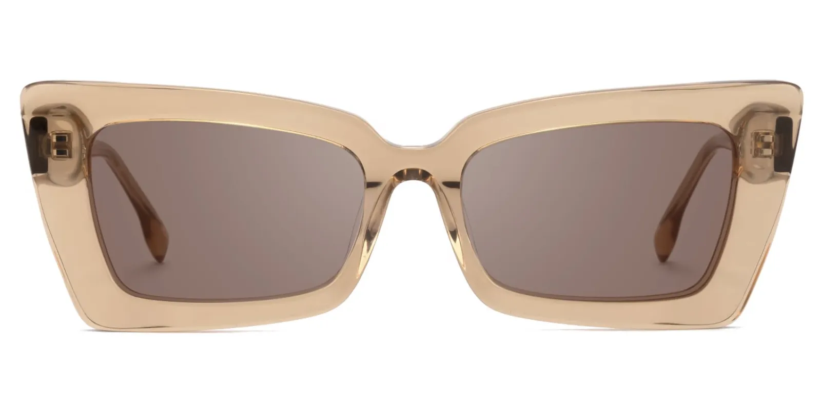 Sarah - Rectangle Tawny Sunglasses sold by Vooglam