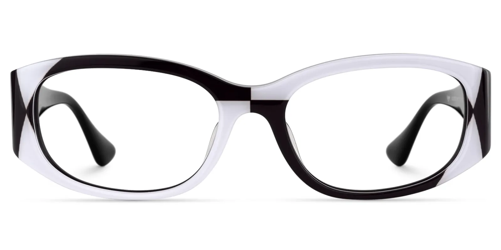 Claire - Rectangle Black/White Eyeglasses sold by Vooglam
