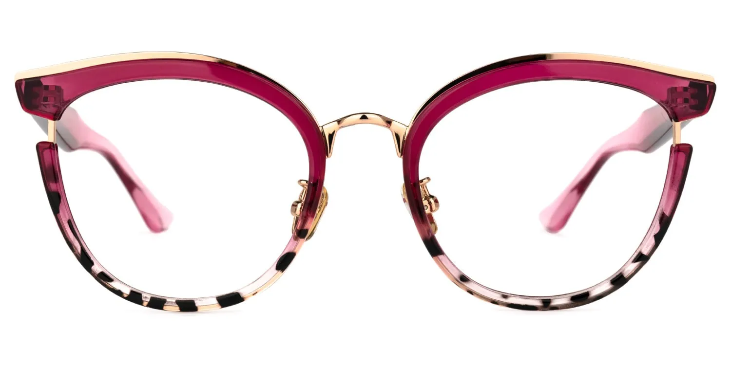 Retro - Bohemian Round Cateye Pink Glasses Vibrant Vibe sold by Vooglam product image thumbnail 2