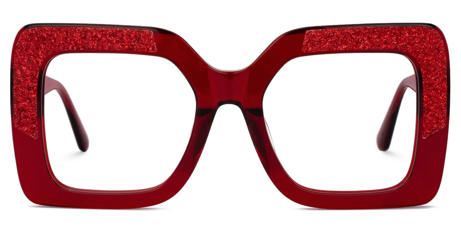 Hakeem - Square Red Eyeglasses sold by Vooglam product image thumbnail 2