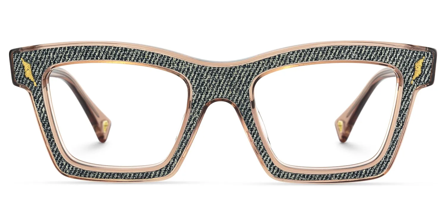 Ganya - Square Brown Eyeglasses sold by Vooglam