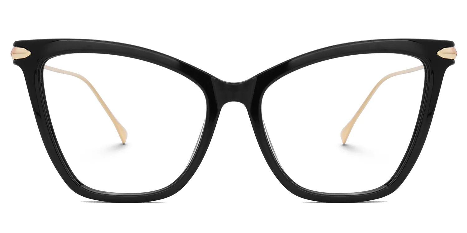 Hilary - Butterfly Black Eyeglasses sold by Vooglam