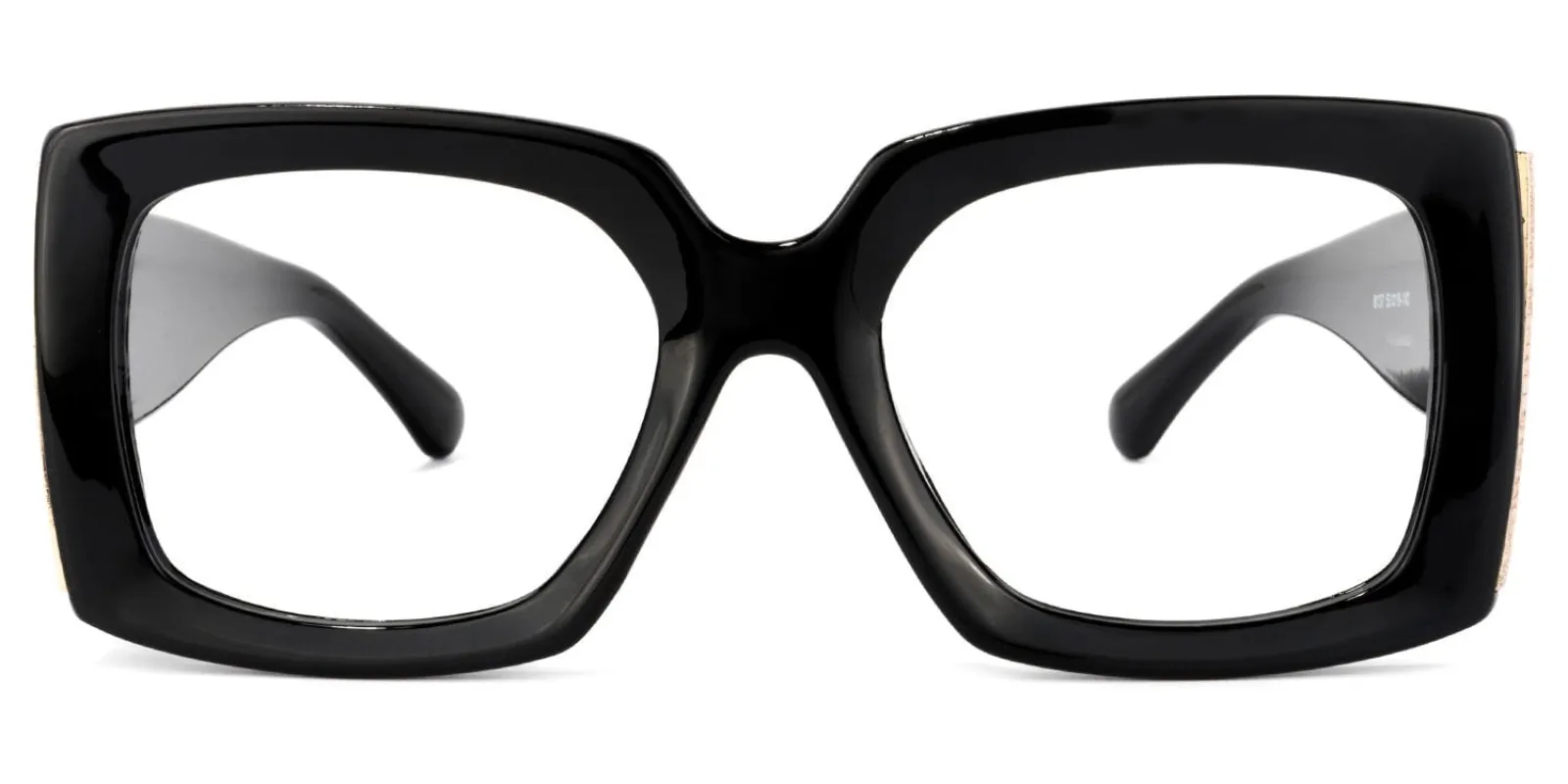 Borislav - Oversized Black Rectangle Glasses sold by Vooglam