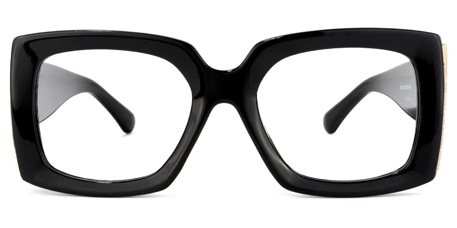 Borislav - Oversized Black Rectangle Glasses sold by Vooglam product image thumbnail 2