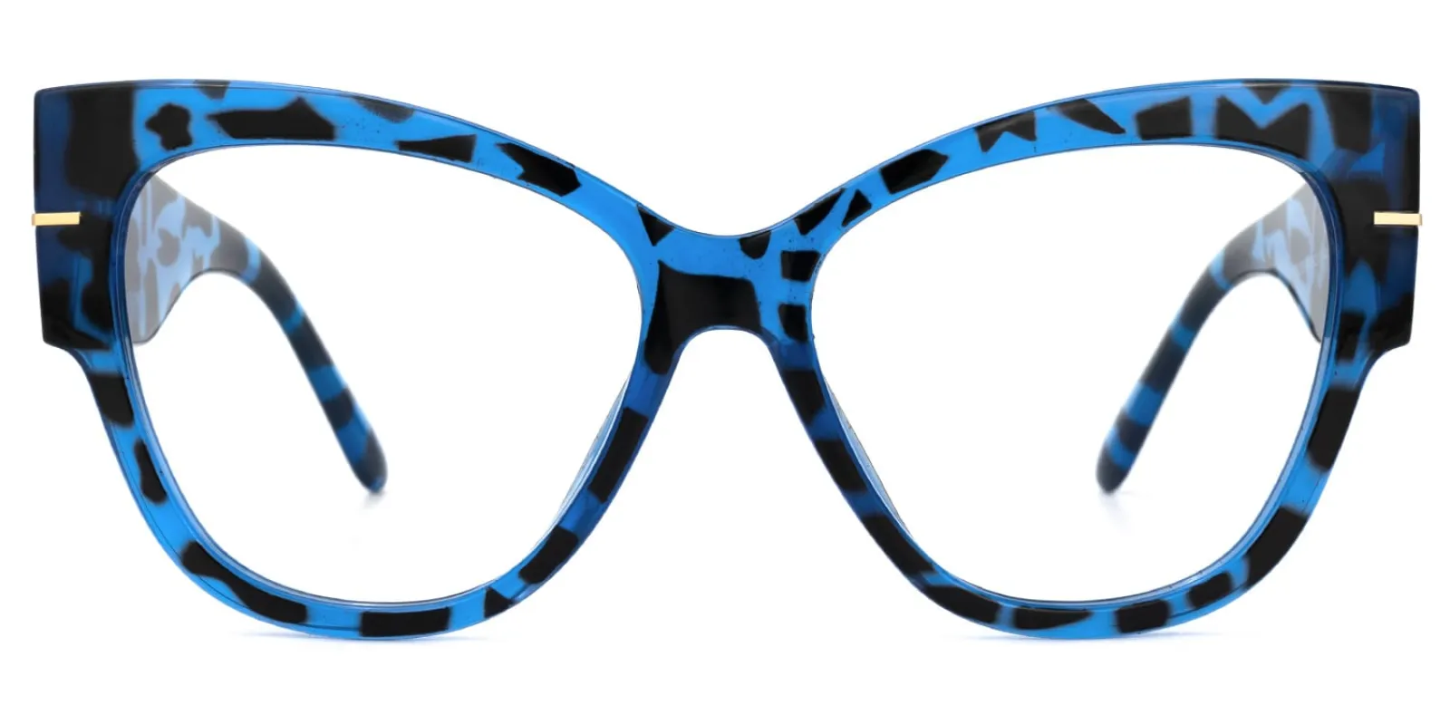 Elektra - Blue Cat Eye Tortoiseshell Glam Eyeglasses made by Vooglam