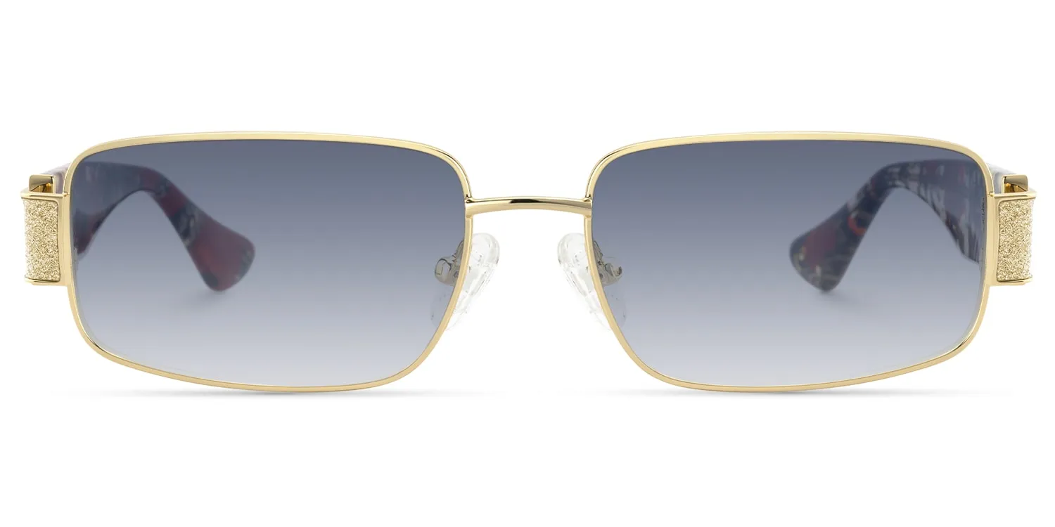 Alexandra - Rectangle Floral Sunglasses sold by Vooglam