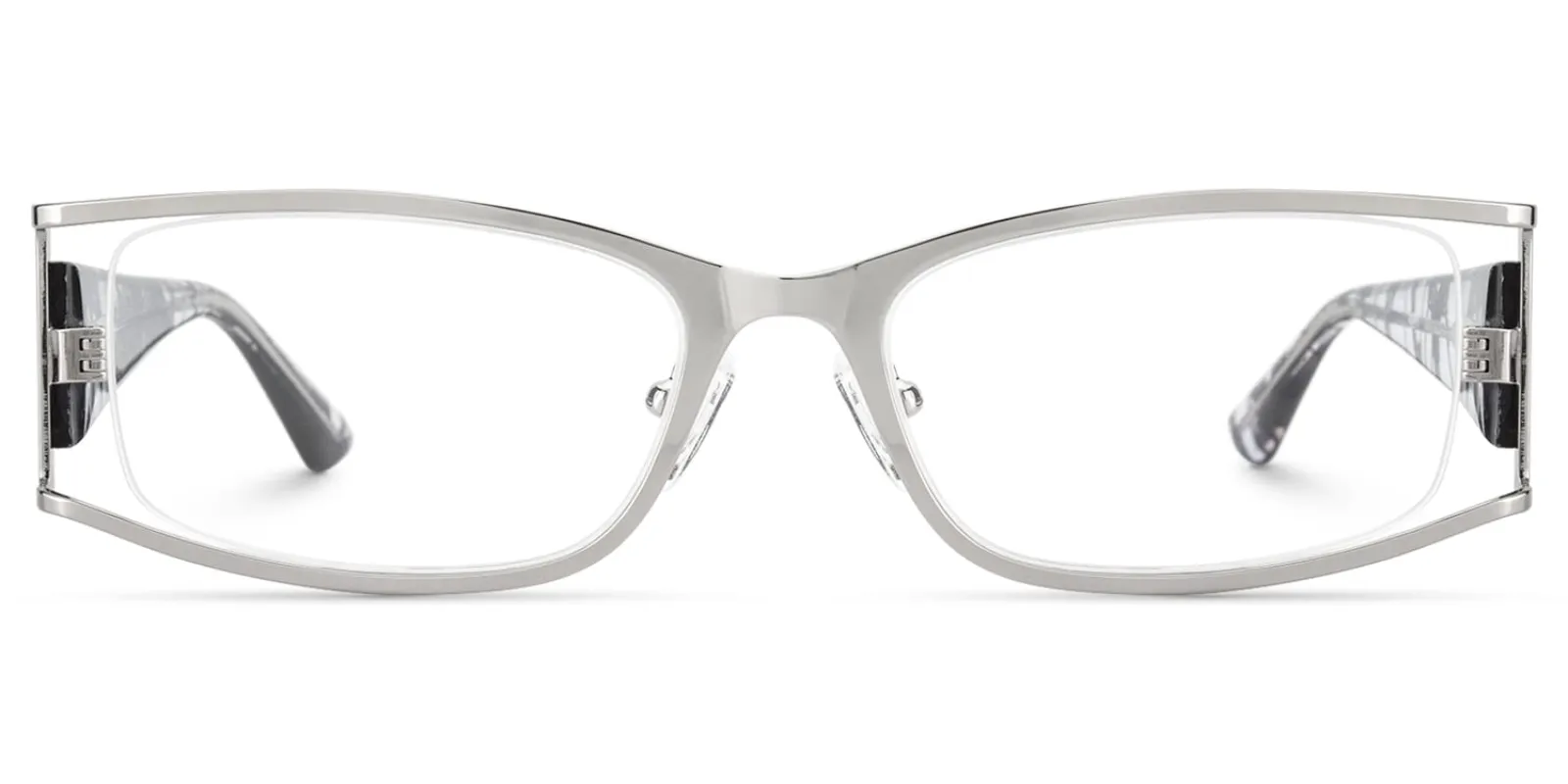 Elle - Rectangle Silver Eyeglasses sold by Vooglam