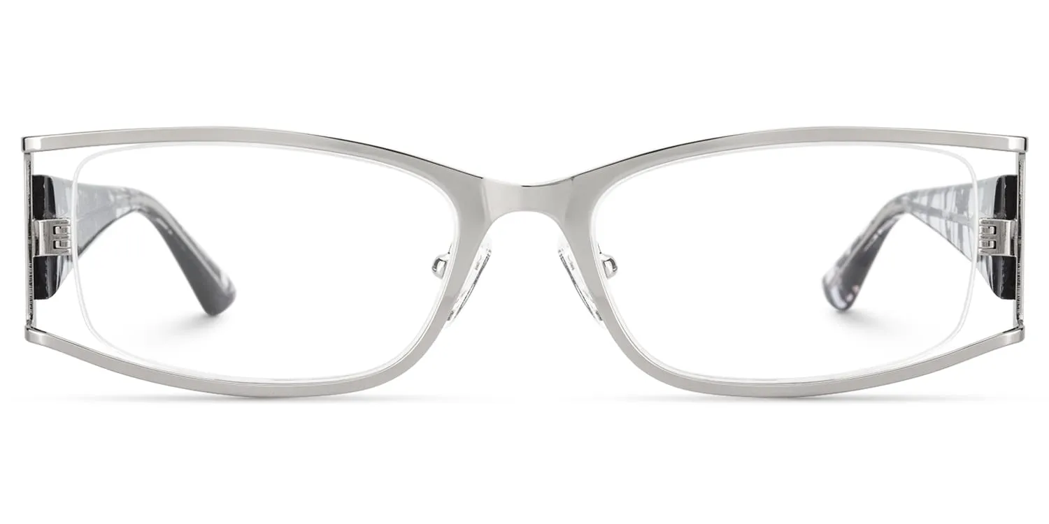 Elle - Rectangle Silver Eyeglasses sold by Vooglam