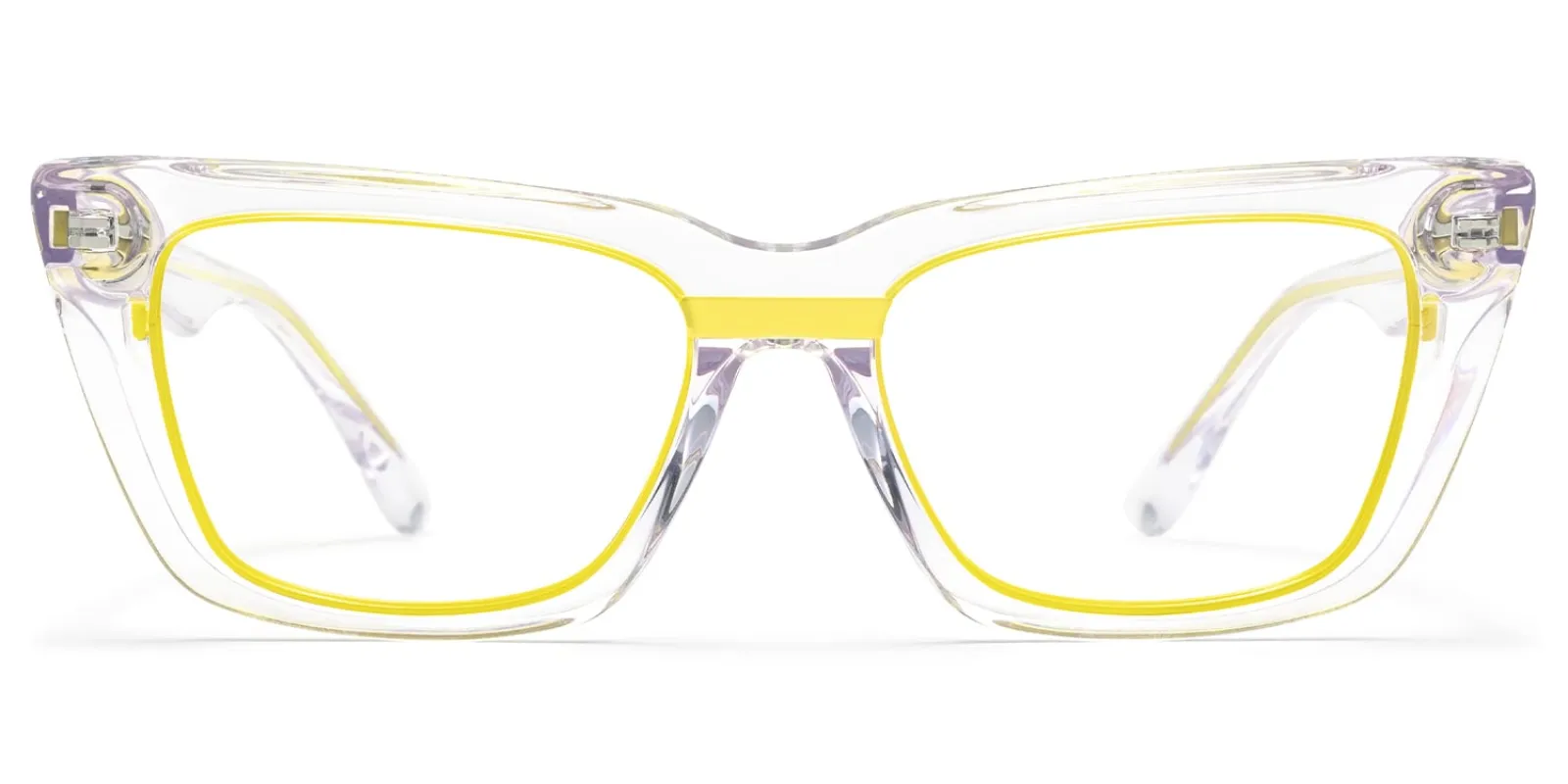 Axiom - Rectangle Yellow Eyeglasses sold by Vooglam