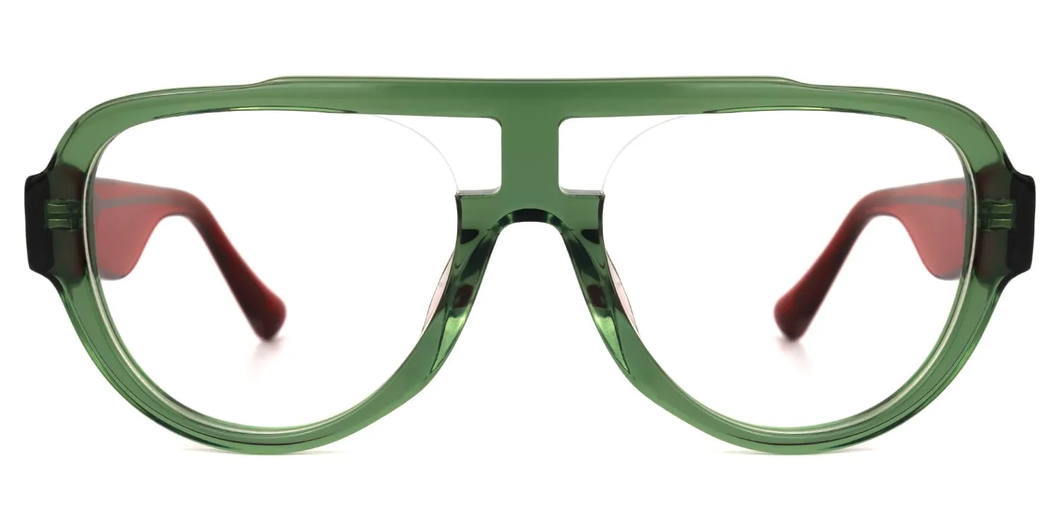 Adnan - Aviator Green Eyeglasses sold by Vooglam