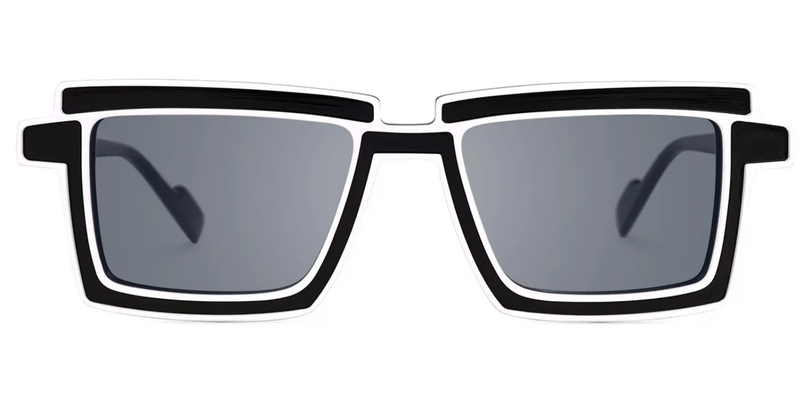 Joselyn - Rectangle Black Sunglasses sold by Vooglam