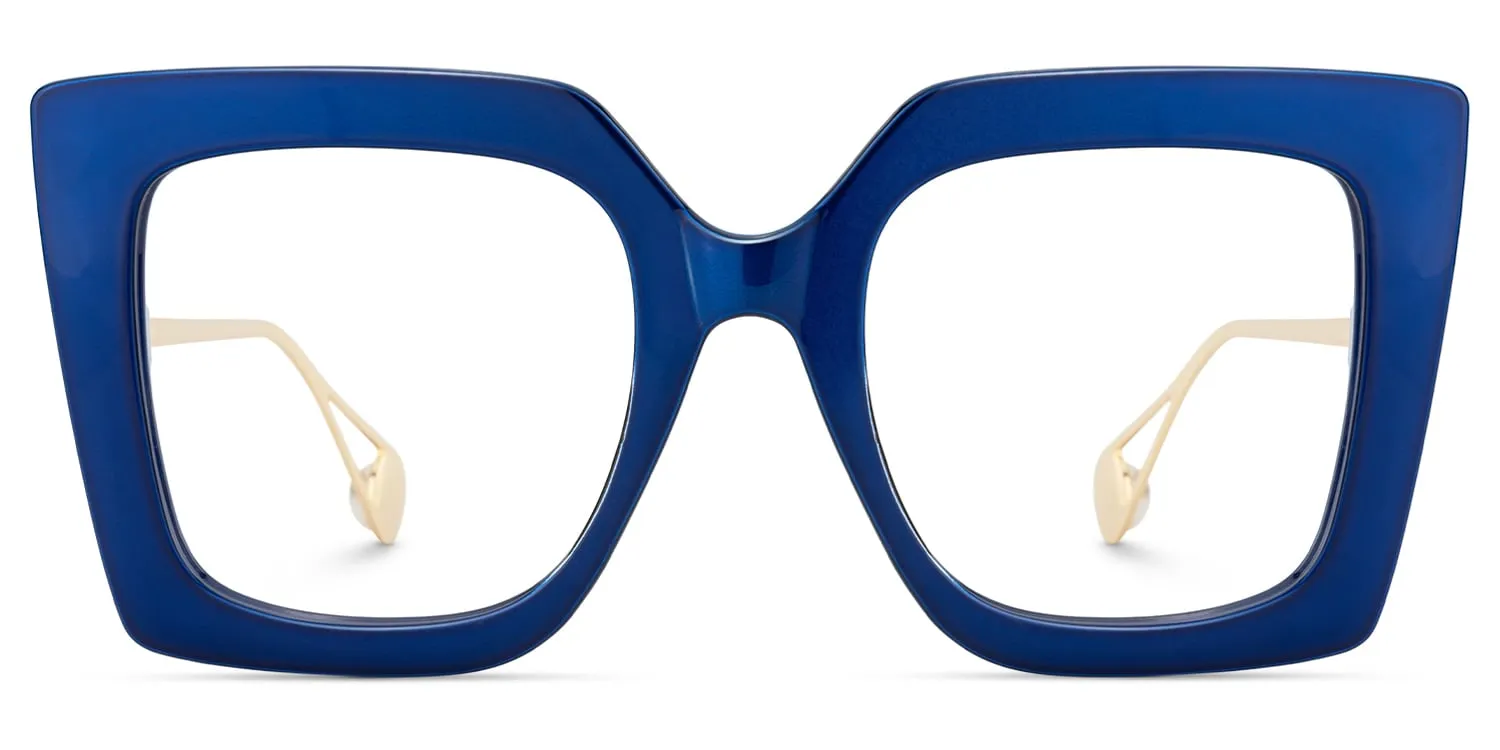 Adrienne - Square Blue Eyeglasses sold by Vooglam