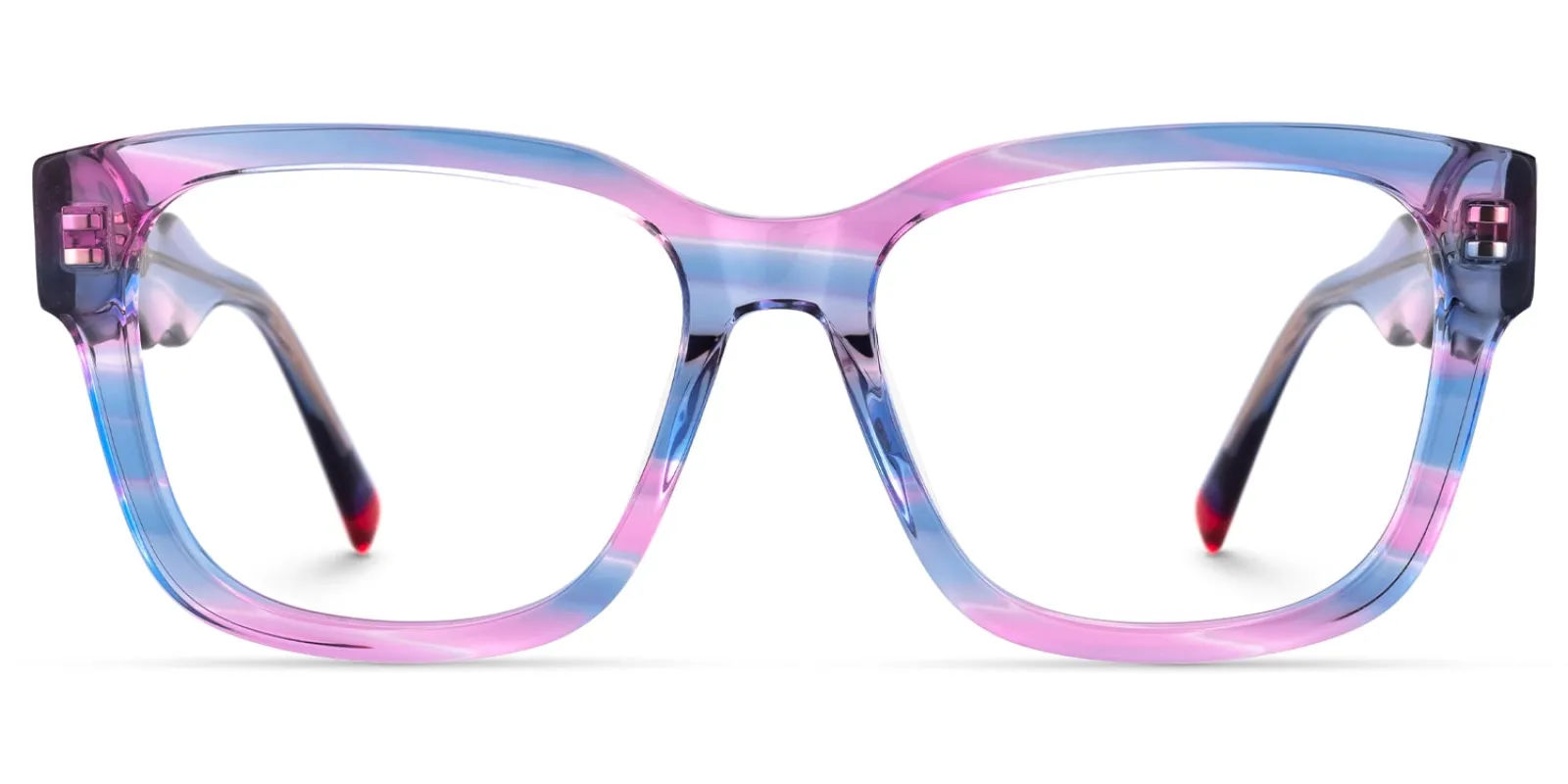 Daphne - Rectangle Pink/Blue Eyeglasses sold by Vooglam