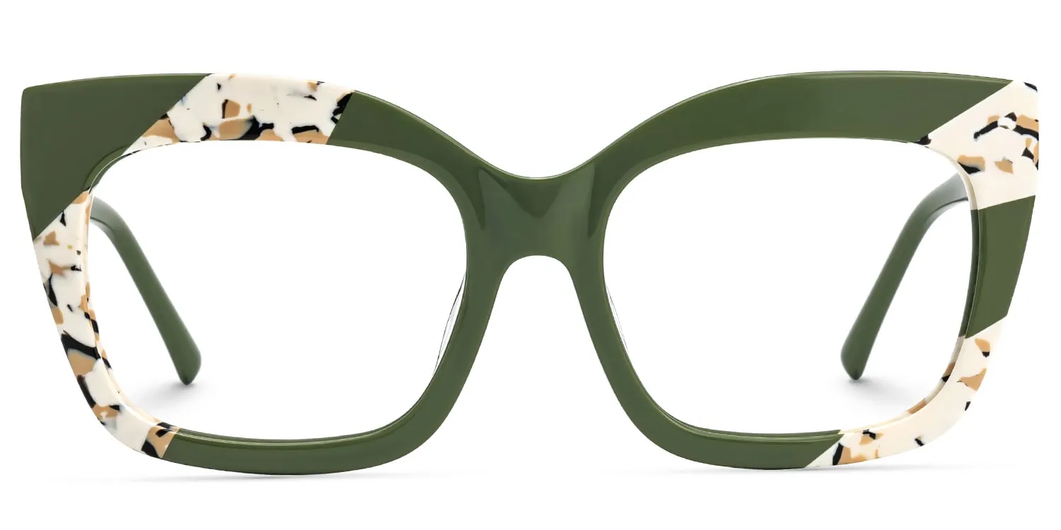 Terrie - Square Dark/Green Eyeglasses sold by Vooglam product image thumbnail 2
