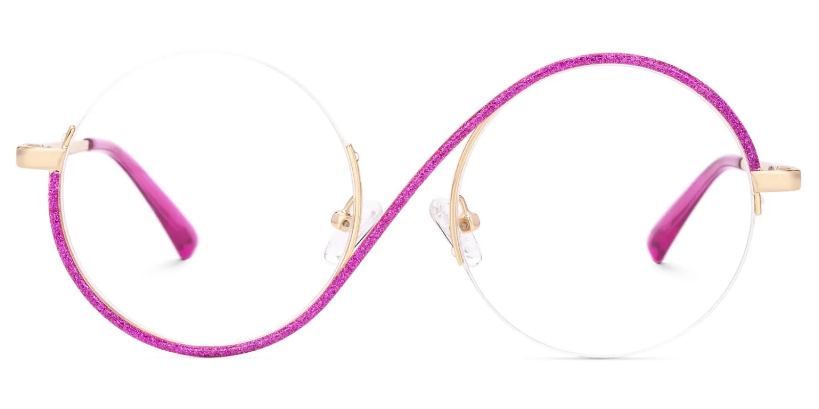 Manley - Sparkling Round Pink Eyeglasses Unique Design sold by Vooglam