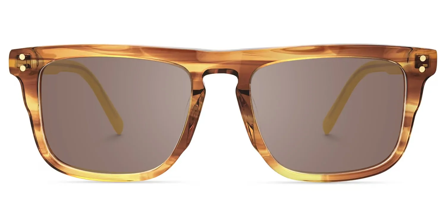 Charlotte - Rectangle Brown Sunglasses sold by Vooglam product image thumbnail 2