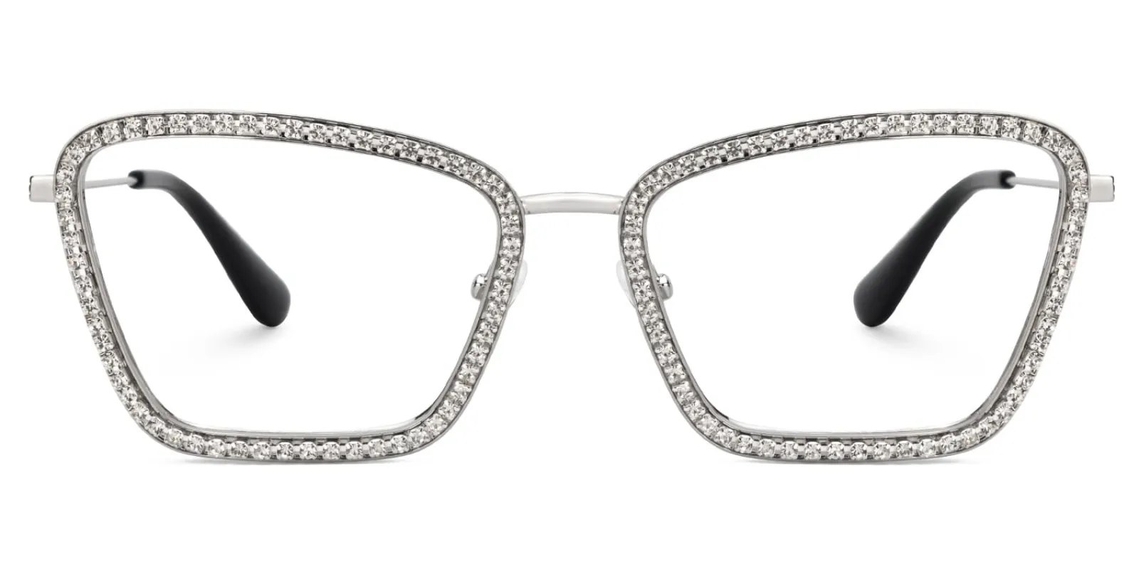 Feodora - Rectangle Silver Eyeglasses sold by Vooglam