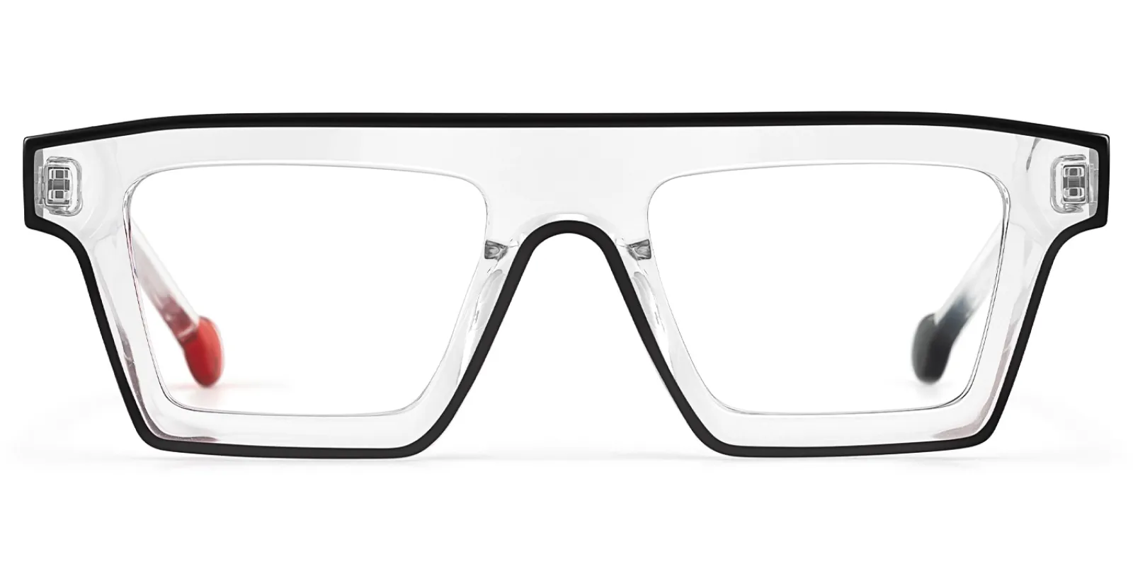 Treva - Bold Clear Glasses with Black Outline sold by Vooglam
