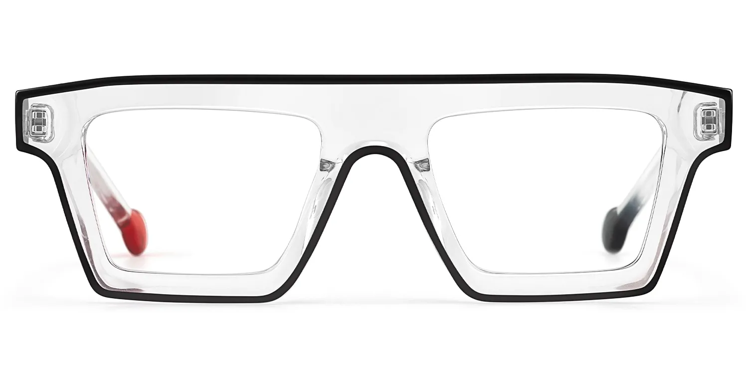 Treva - Bold Clear Glasses with Black Outline sold by Vooglam