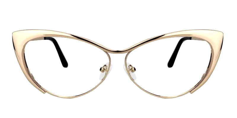 Annabelle - Elegant Gold Cat Eye Vintage Glasses sold by Vooglam