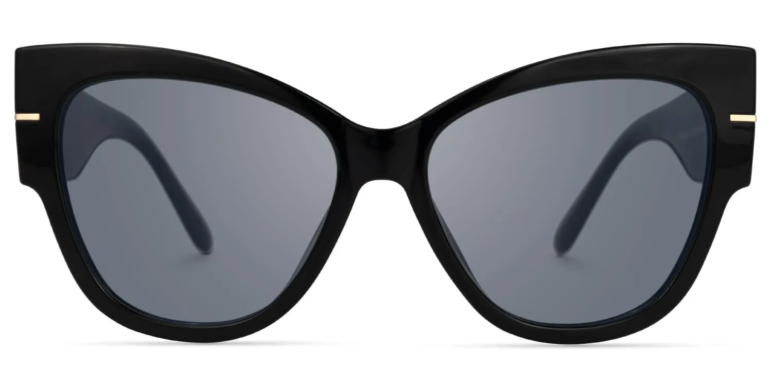 Elektra - Cat Eye Black Sunglasses sold by Vooglam