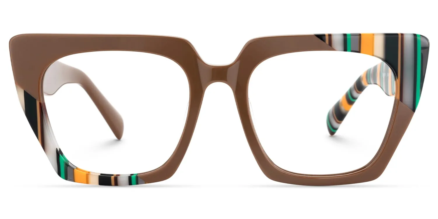 Sanna - Square Brown Eyeglasses sold by Vooglam product image thumbnail 2