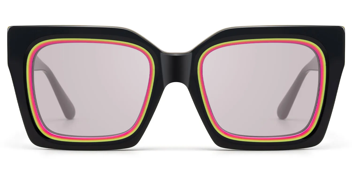 Trance - Square Black Sunglasses sold by Vooglam