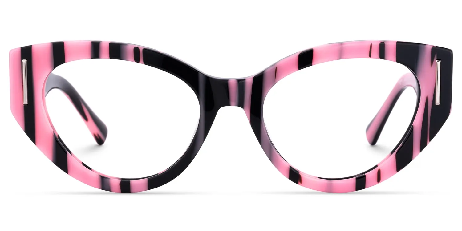 Sadah - Unique Pink-Zebra Pattern Cat Eye Glasses sold by Vooglam product image thumbnail 2