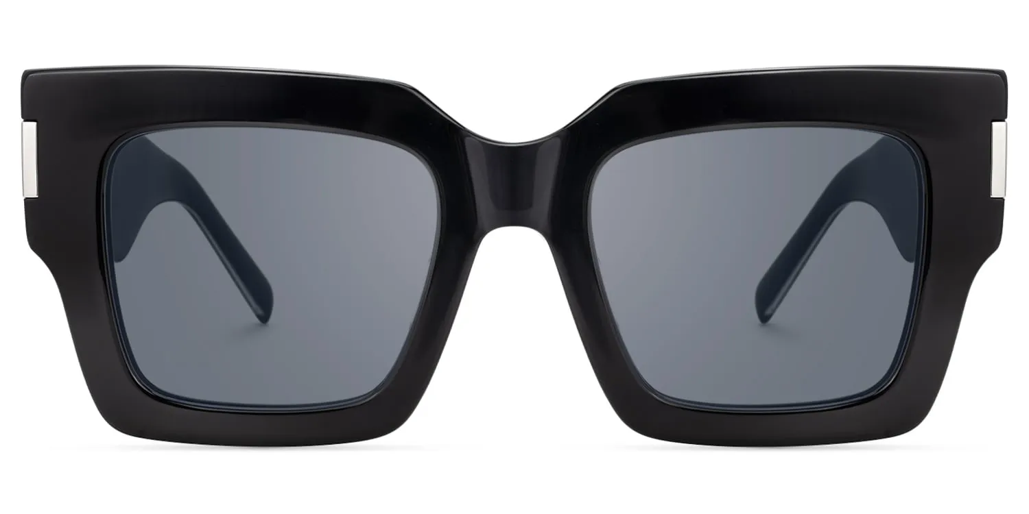 Vaeda - Square Black Sunglasses sold by Vooglam product image thumbnail 2
