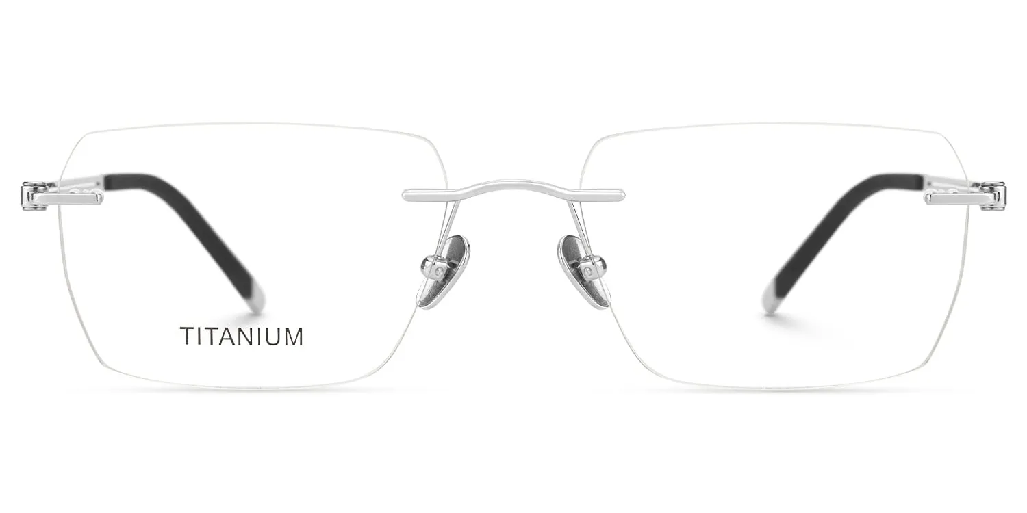 Glaze - Rectangle Silver Eyeglasses sold by Vooglam product image thumbnail 2