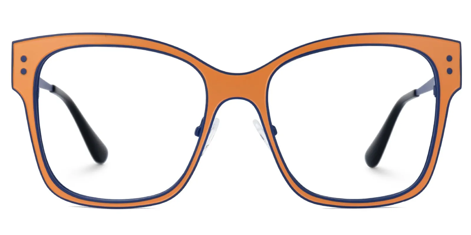 Emerson - Square Orange Eyeglasses sold by Vooglam