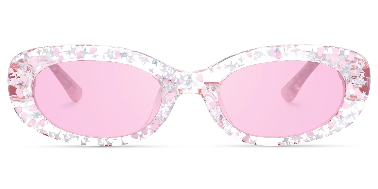 SHHHH~ - Oval Pink Sunglasses sold by Vooglam