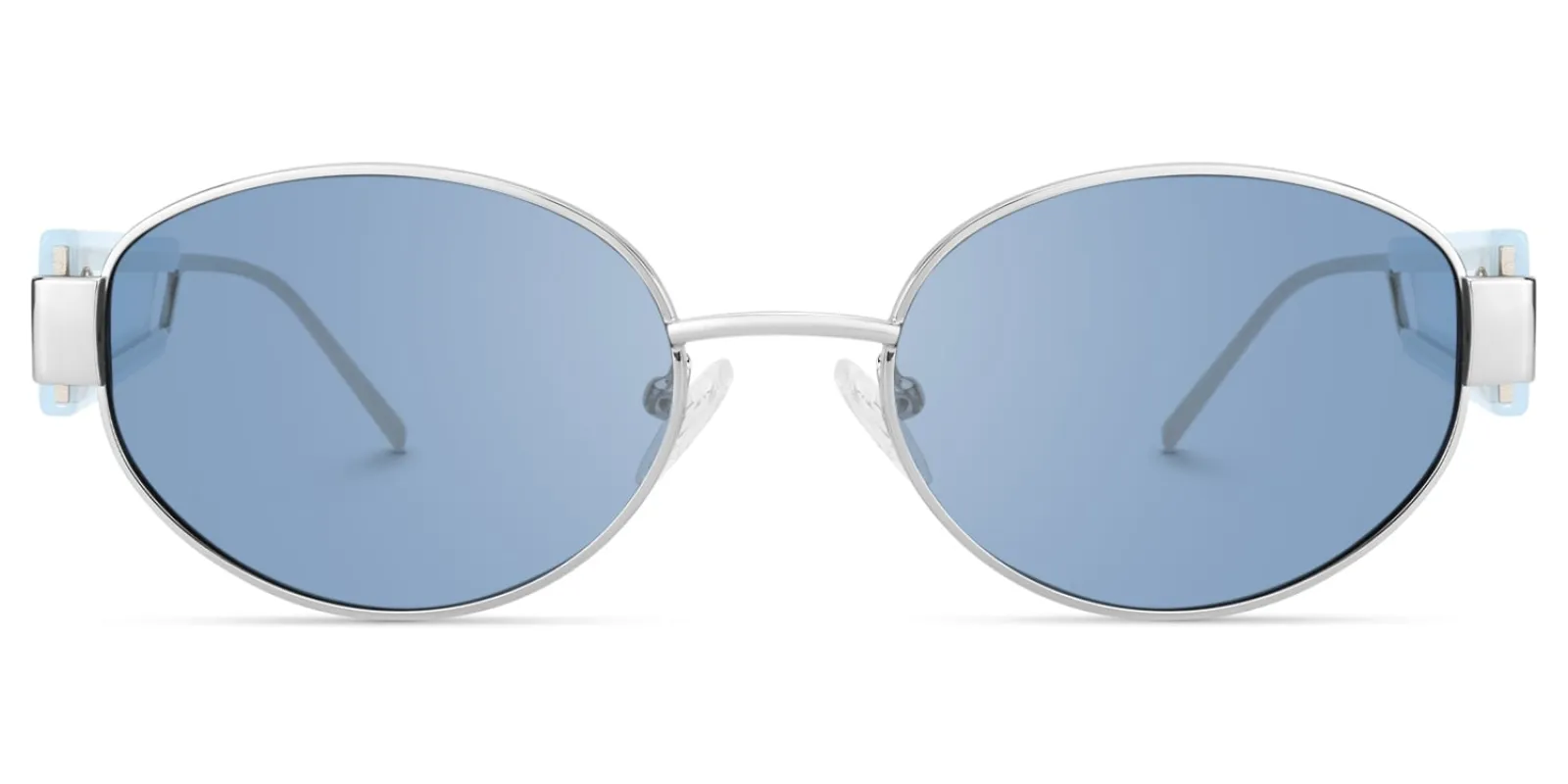 Ember - Oval Silver Sunglasses sold by Vooglam