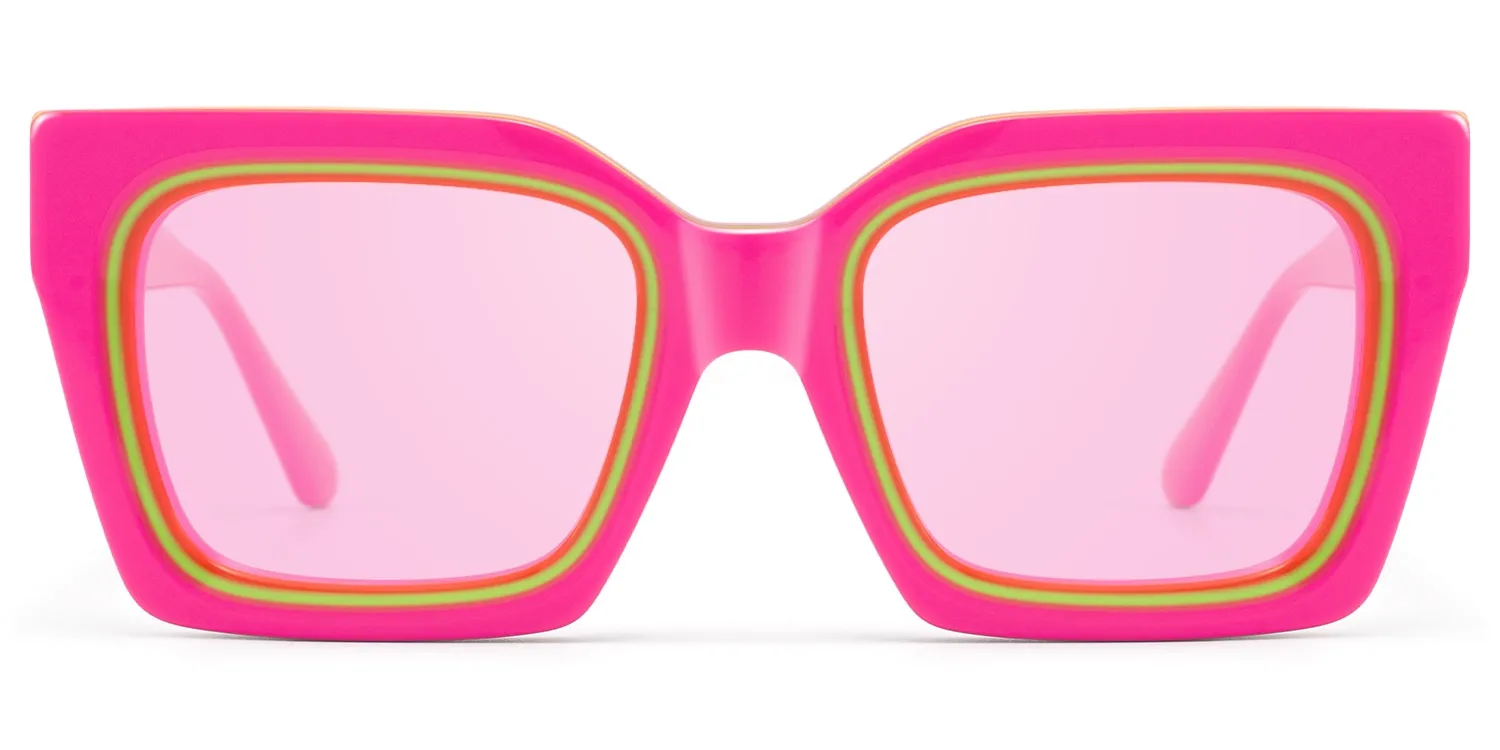 Trance - Square Pink Sunglasses sold by Vooglam
