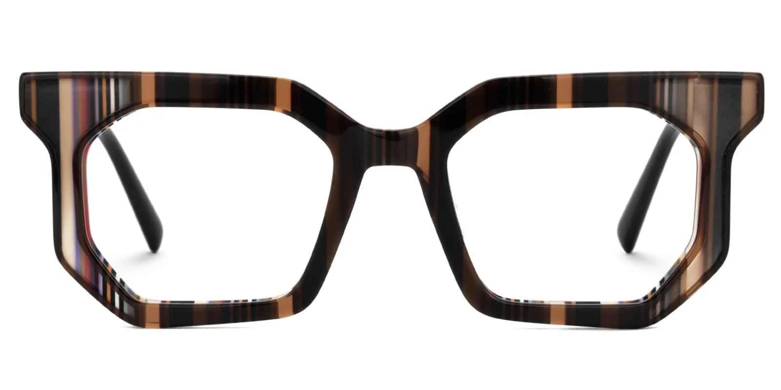 Abetzi - Rectangle Brown/Pattern Eyeglasses sold by Vooglam
