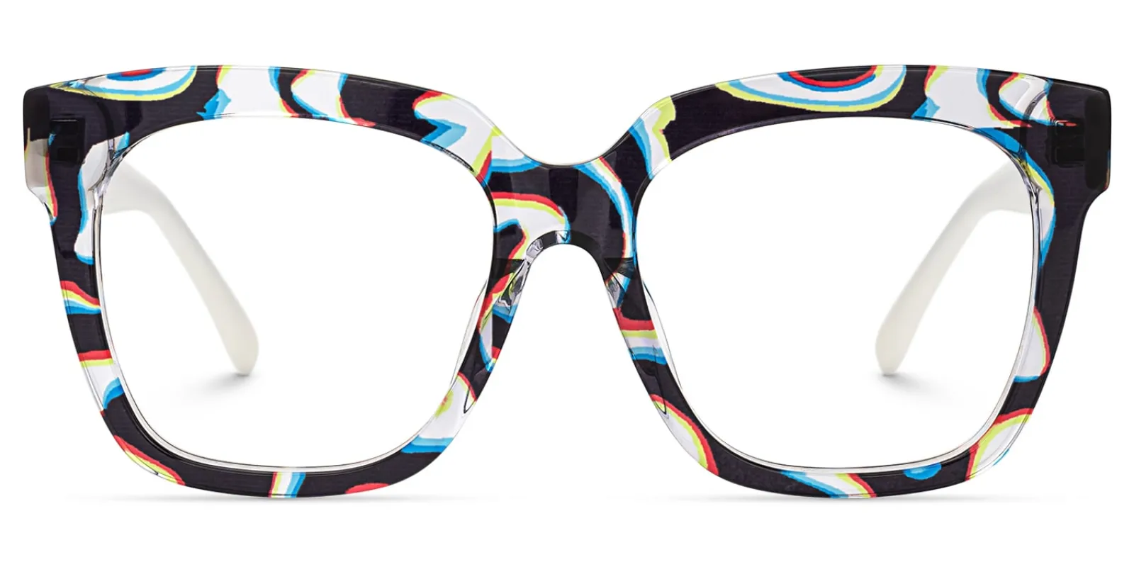 Martha - Square Multicolor Eyeglasses sold by Vooglam