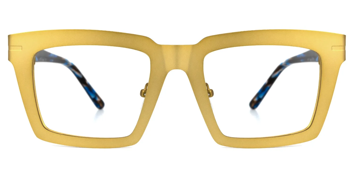 Arnal - Rectangle Gold Eyeglasses sold by Vooglam