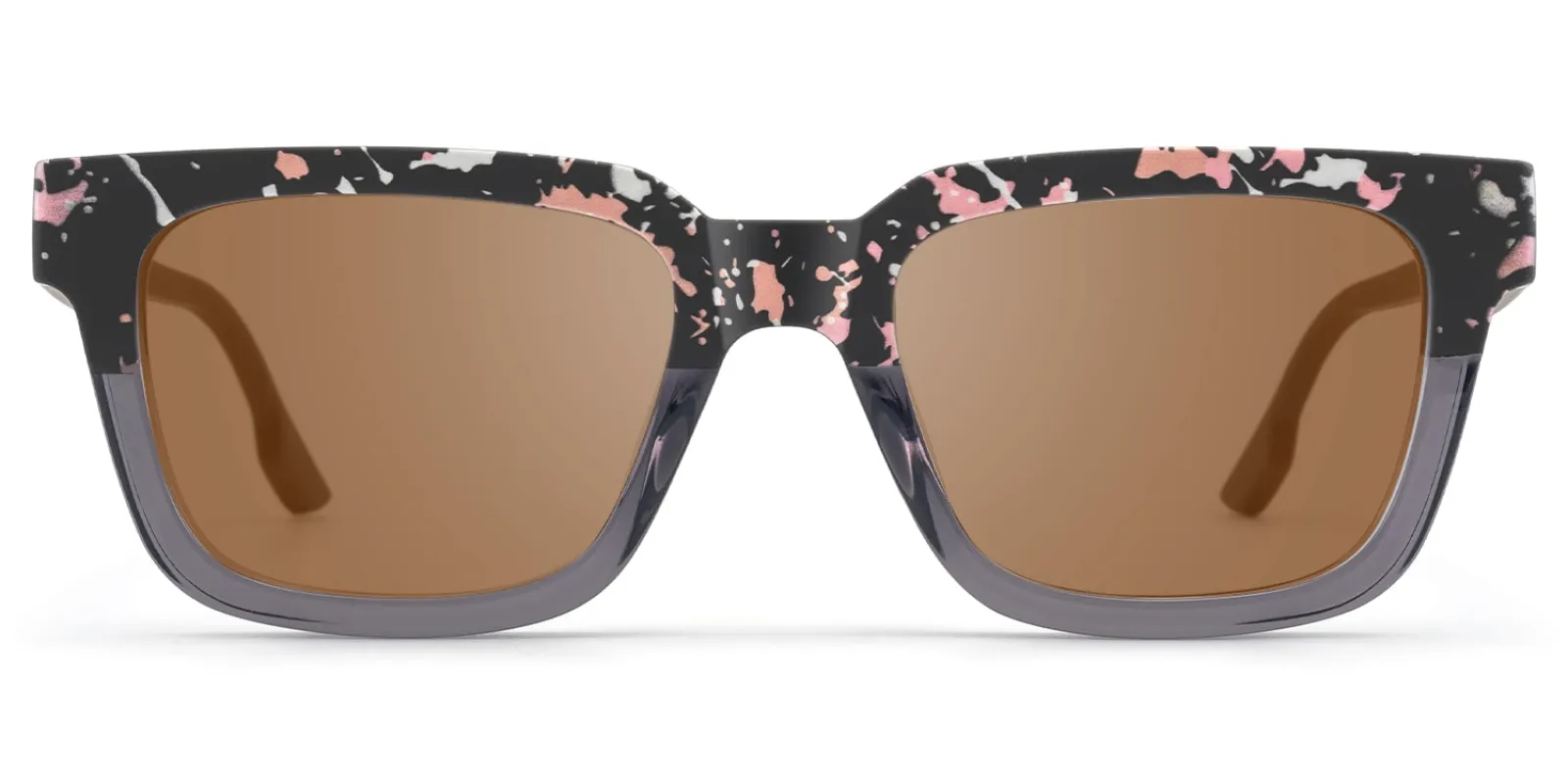 Strobe - Rectangle Two-tone Sunglasses sold by Vooglam