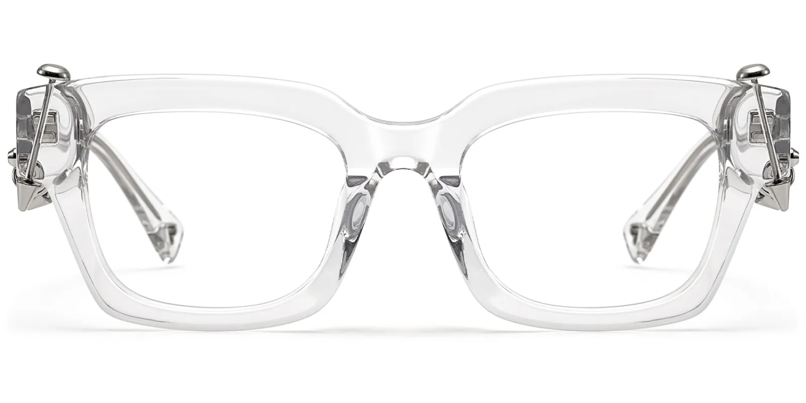 Sabrina - Rectangle Crystal Eyeglasses sold by Vooglam