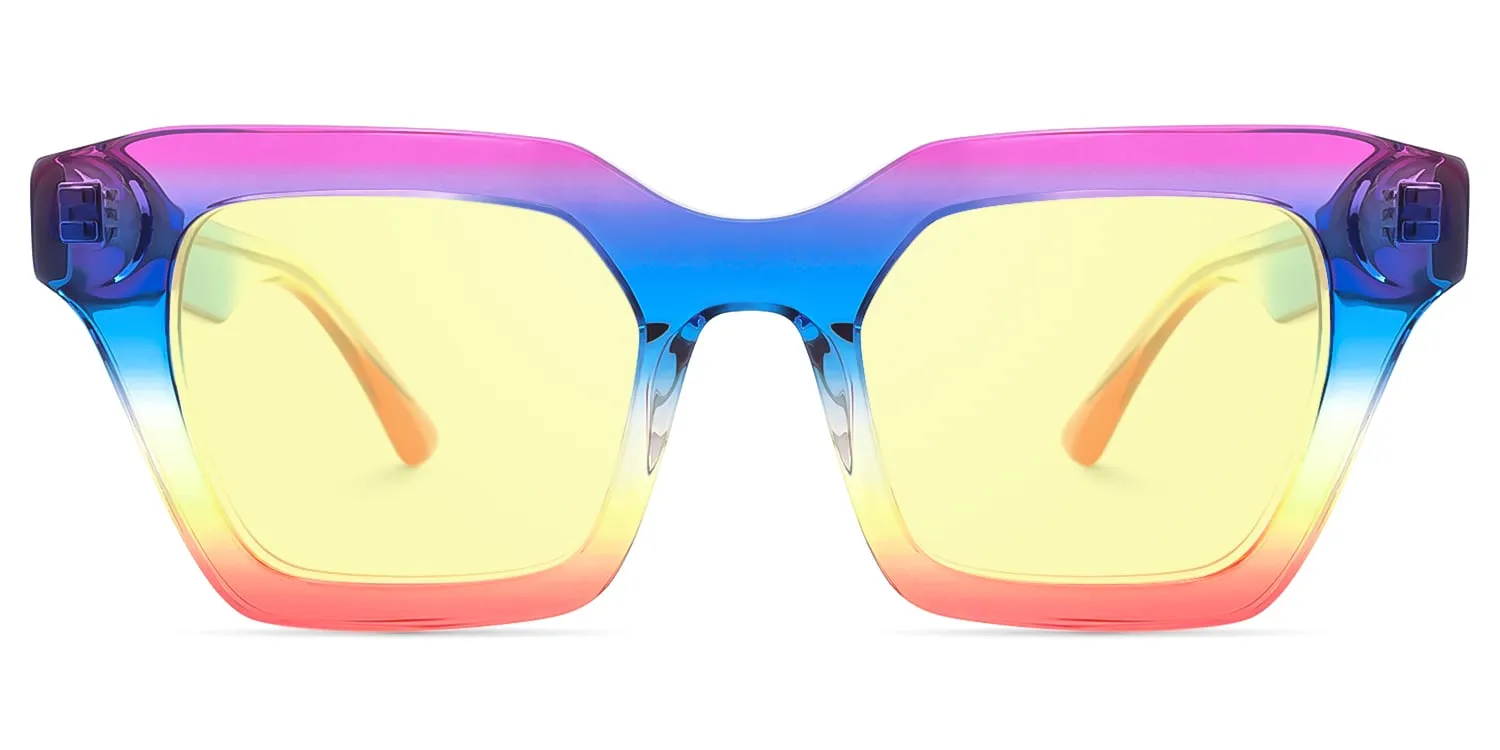 Haldis - Square Multicolor Sunglasses sold by Vooglam