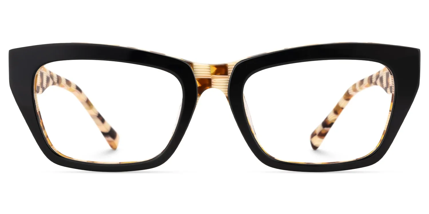 Lola - Rectangle Black Eyeglasses sold by Vooglam product image thumbnail 2
