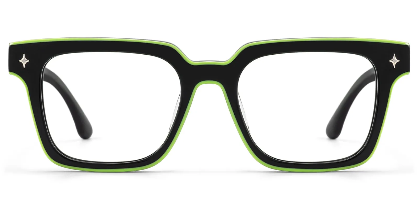 Fractal - Square Black Eyeglasses sold by Vooglam