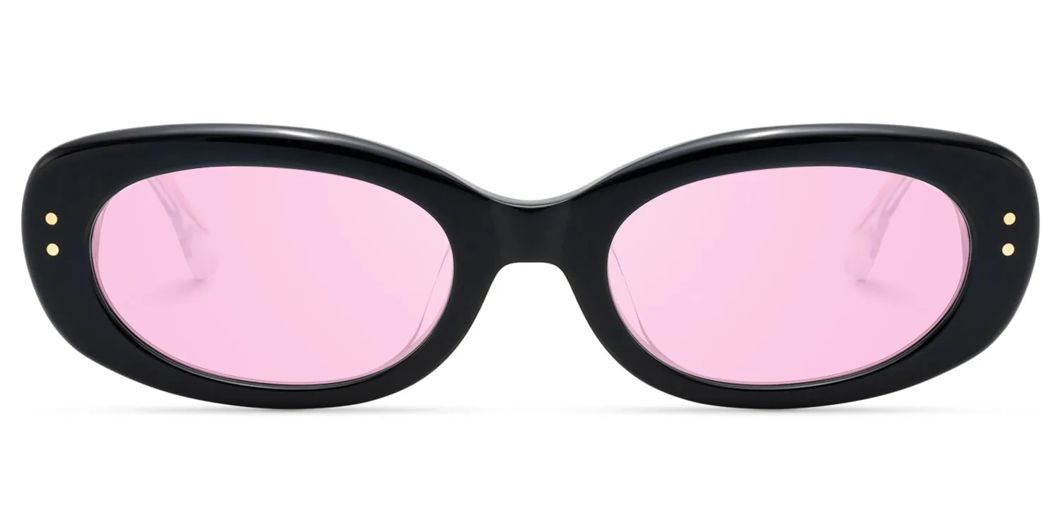 TADA - Oval Black Sunglasses sold by Vooglam