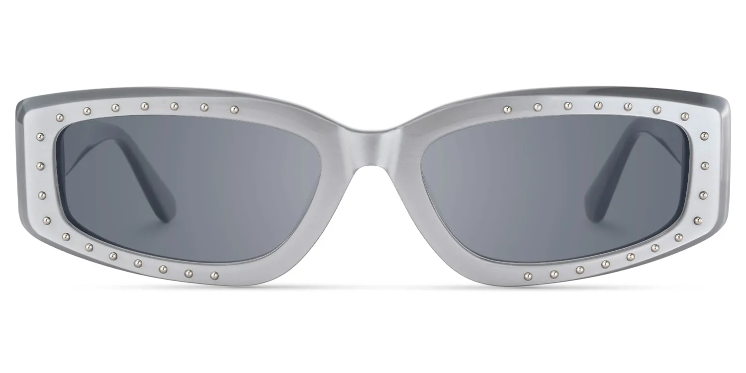Quentin - Rectangle Silver Sunglasses sold by Vooglam product image thumbnail 2