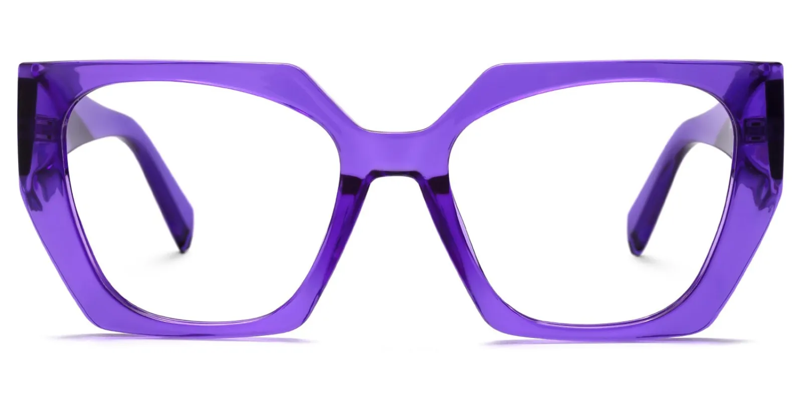 Faridah - Geometric Purple Eyeglasses sold by Vooglam