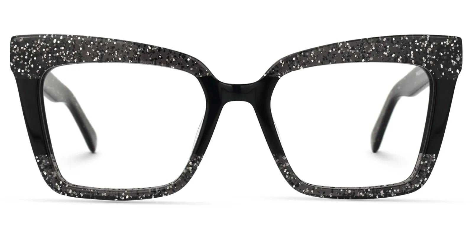Galarza - Retro Eclectic Black Glitter Eyeglasses sold by Vooglam