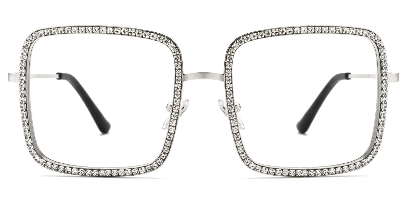 Kafele - Square Silver Eyeglasses sold by Vooglam