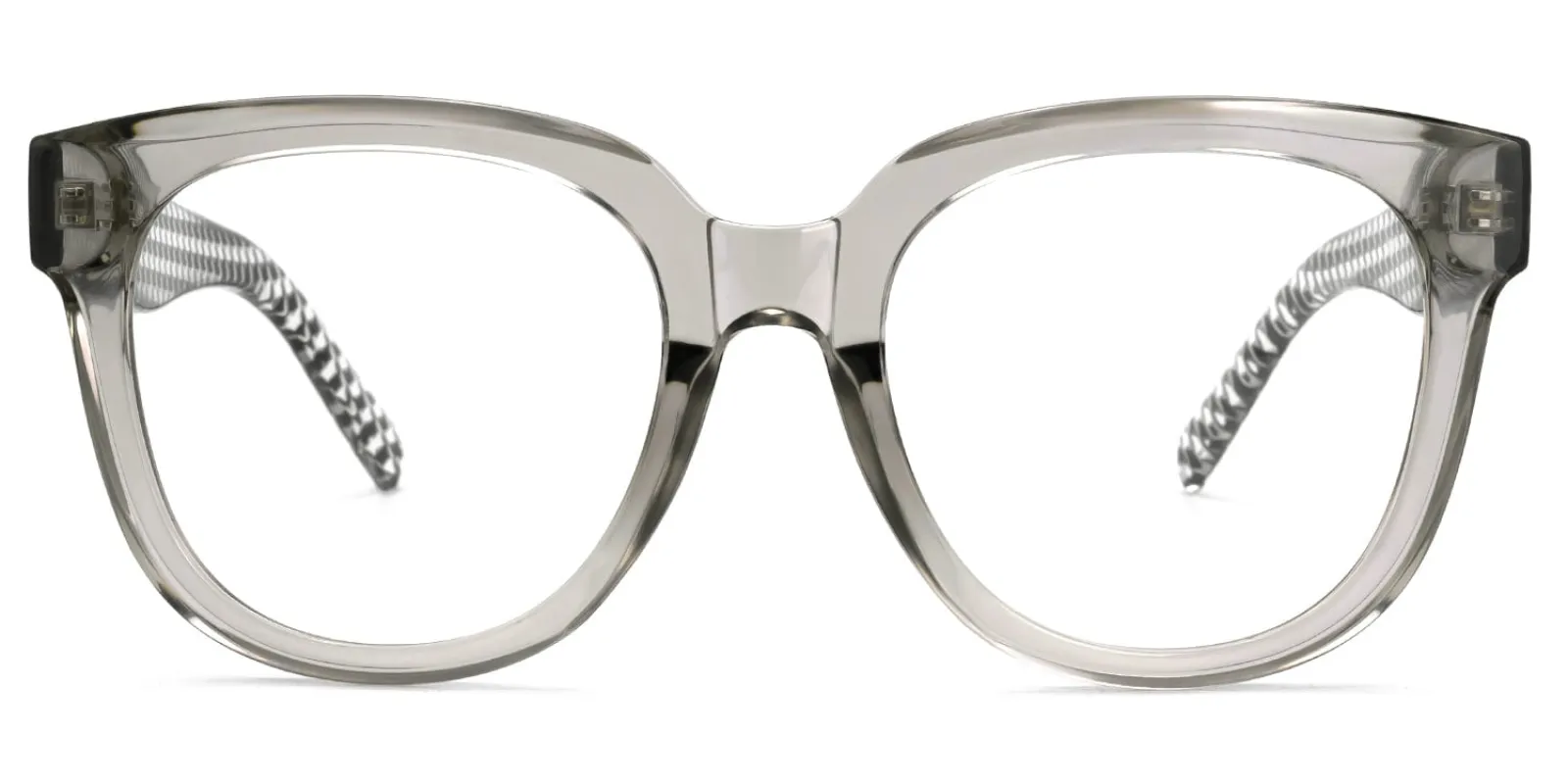 Vernetta - Square Grey Eyeglasses Translucent Frames sold by Vooglam