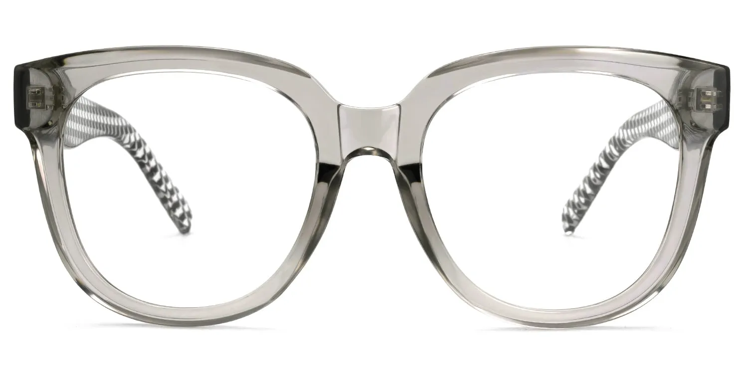 Vernetta - Square Grey Eyeglasses Translucent Frames sold by Vooglam